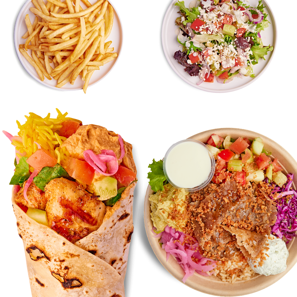 1 BOWL + 1 WRAP & 2 SIDES